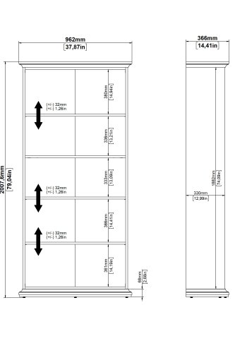 TVILUM paris reol - hvidt tr�, 4 hylder