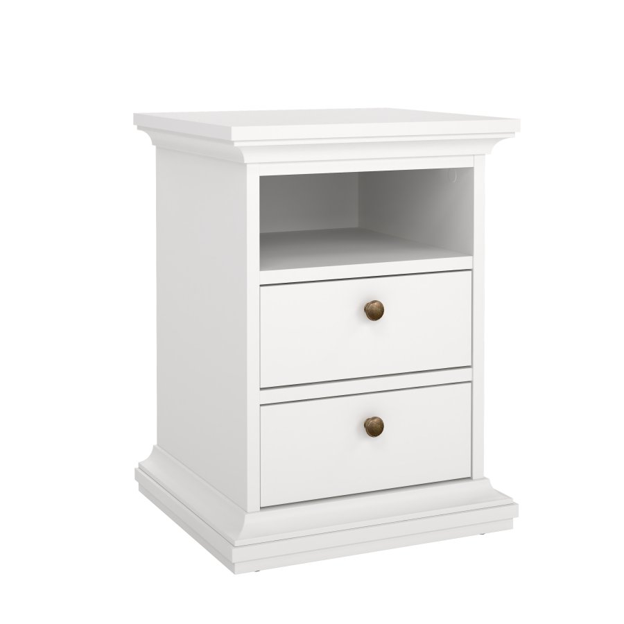 TVILUM paris natbord - kvadratisk, hvid laminat, 2 skuffer