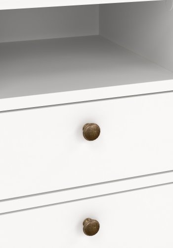 TVILUM paris natbord - kvadratisk, hvid laminat, 2 skuffer