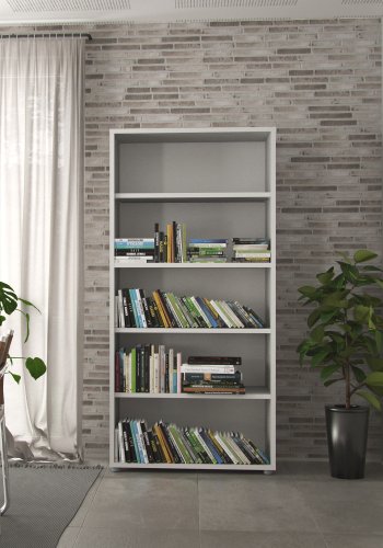 TVILUM PRIMA reol - hvid, sort, 4 hylder