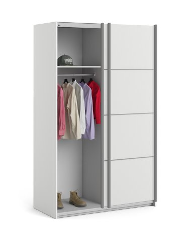 TVILUM Verona garderobeskab - hvid laminat, to skydel�ger