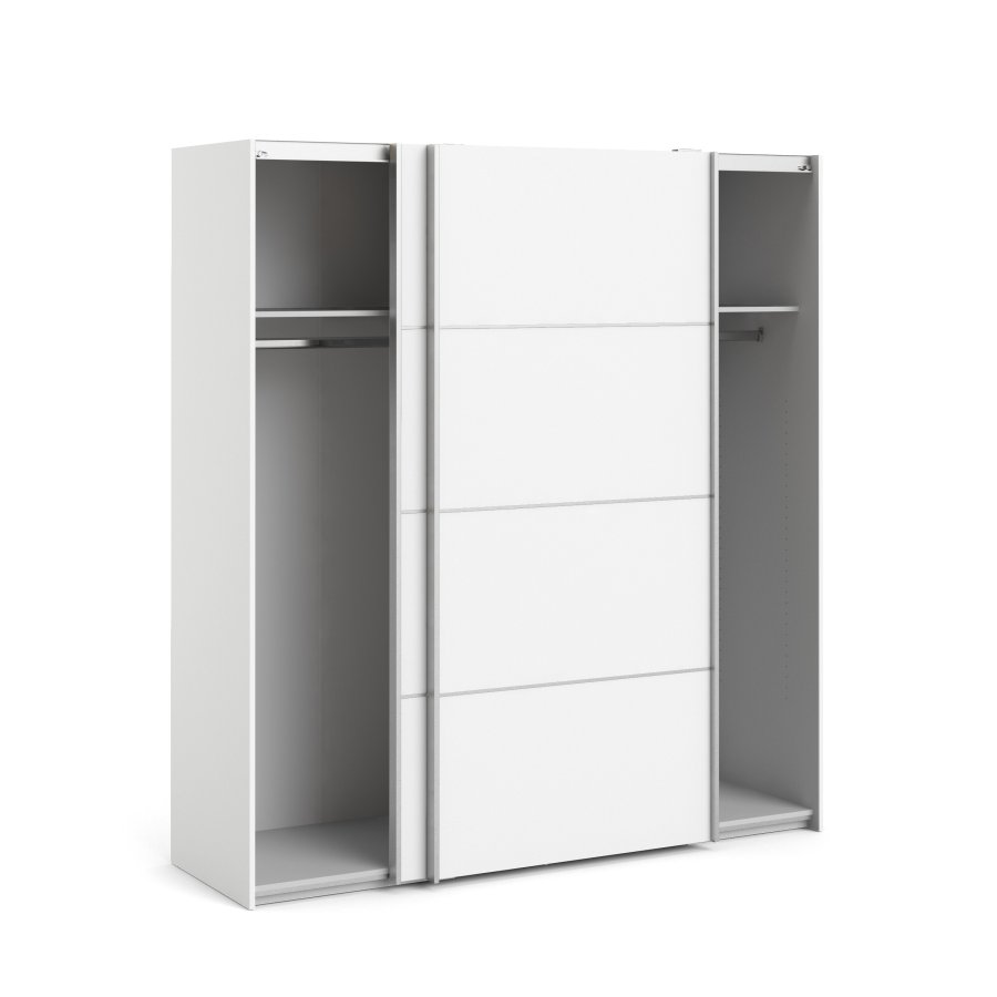 TVILUM Verona garderobeskab - hvid laminatoverflade, 2 skydel�ger