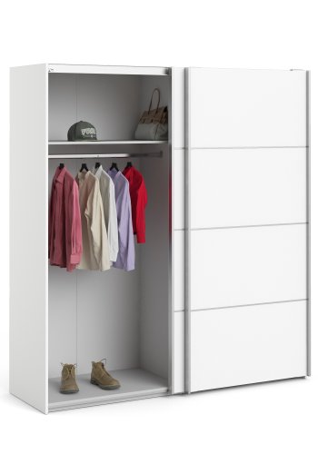 TVILUM Verona garderobeskab - hvid laminatoverflade, 2 skydel�ger