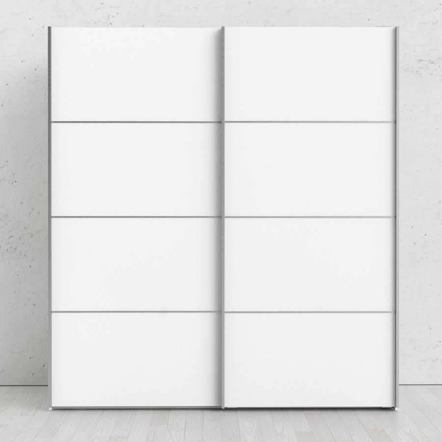 TVILUM Verona garderobeskab - hvid laminatoverflade, 2 skydel�ger