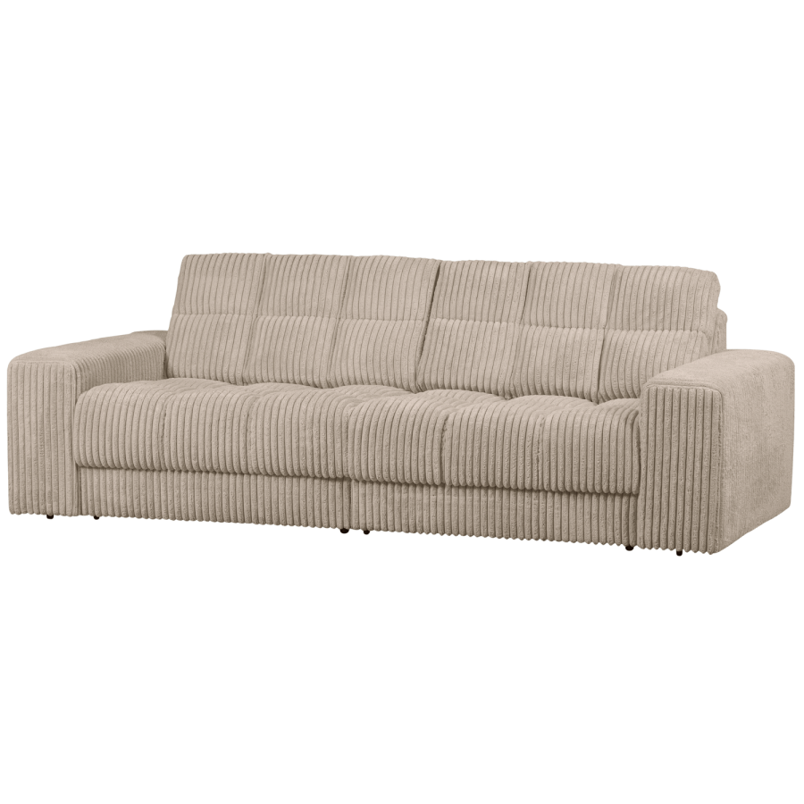 WOOOD SECOND DATE 2-sits ribbad tyg travertin