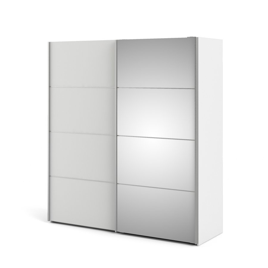 TVILUM VERONA garderobeskab - hvid laminat, med spejl, 2 skydel�ger
