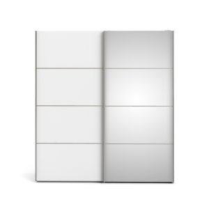 TVILUM VERONA garderobeskab - hvid laminat, med spejl, 2 skydel�ger