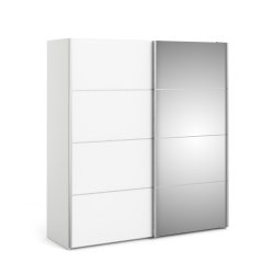 Verona garderobeskab - Hvidt MDF, m. spejll�ge, 2 skydel�ger