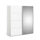 TVILUM VERONA garderobeskab - hvid laminat, med spejl, 2 skydel�ger