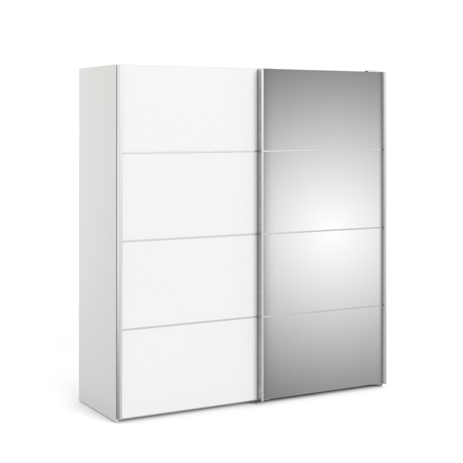 TVILUM VERONA garderobeskab - hvid laminat, med spejl, 2 skydel�ger