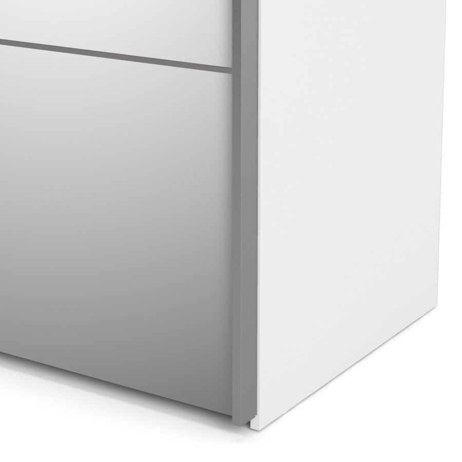 TVILUM VERONA garderobeskab - hvid laminat, med spejl, 2 skydel�ger