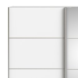 Verona garderobeskab - Hvidt MDF, m. spejll�ge, 2 skydel�ger