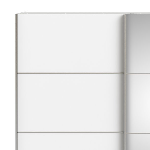 Verona garderobeskab - Hvidt MDF, m. spejll�ge, 2 skydel�ger