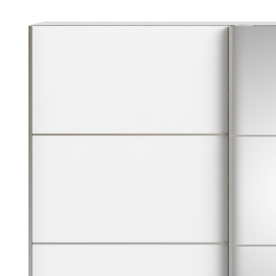 TVILUM VERONA garderobeskab - hvid laminat, med spejl, 2 skydel�ger