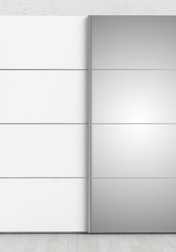 TVILUM VERONA garderobeskab - hvid laminat, med spejl, 2 skydel�ger
