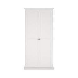 TVILUM paris kleiderschrank - wei�/naturfarbenes holz, 2 t�ren, mit 4 einlegeb�den