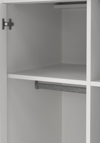 TVILUM Paris garderobeskab - hvidt laminat, 2 l�ger, 4 hylder