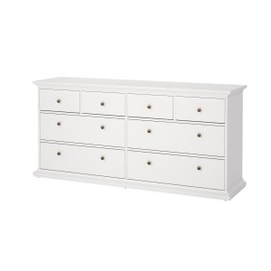TVILUM Paris kommode - hvitt tre, 8 skuffer