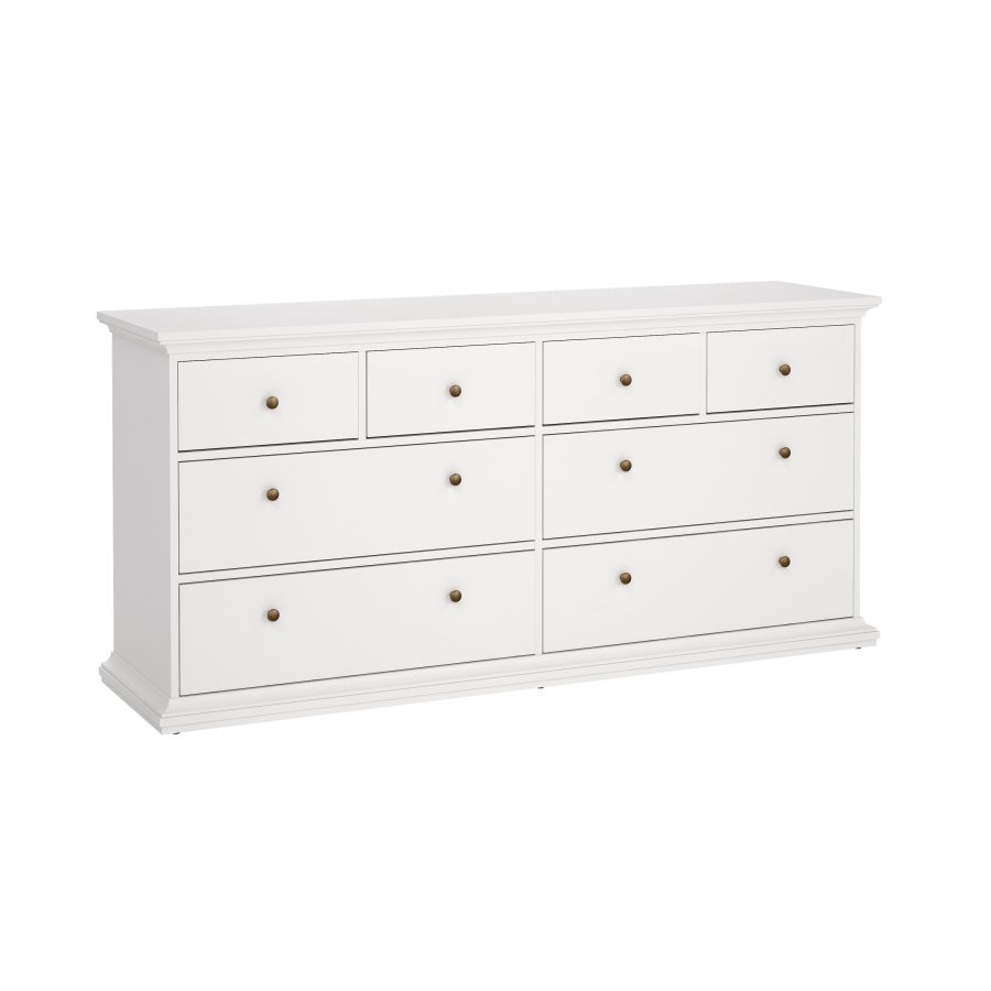 TVILUM paris kommode - hvidt tr�, 8 skuffer