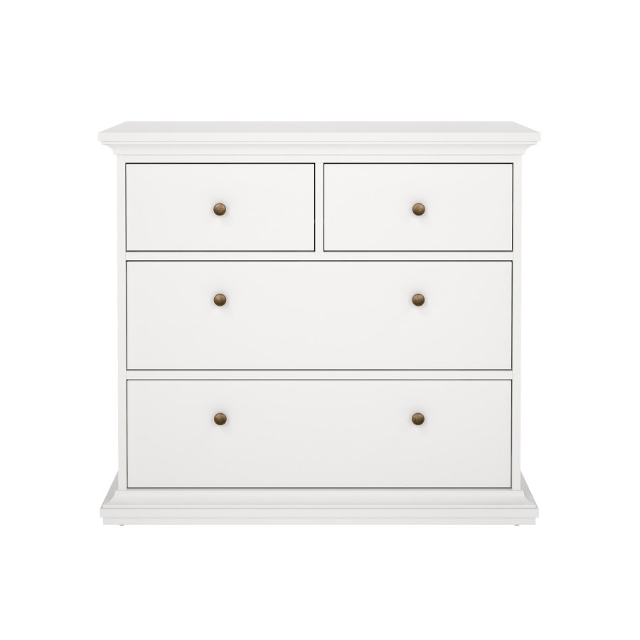 TVILUM Paris byr� - vit komposittr&auml;, med 4 l�dor