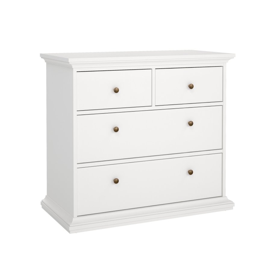 TVILUM Paris byr� - vit komposittr&auml;, med 4 l�dor