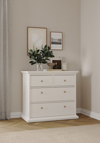 TVILUM Paris byr� - vit komposittr&auml;, med 4 l�dor