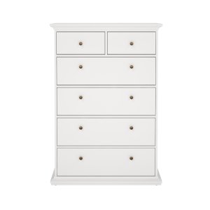 TVILUM Paris byr� - vit laminat, med 6 l�dor