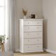 TVILUM Paris kommode - hvidt tr�, 6 skuffer