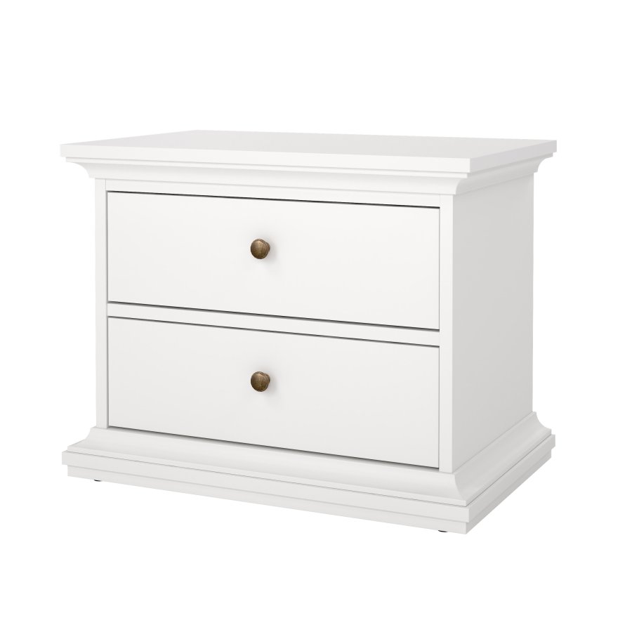 TVILUM Paris Nachttisch - wei�es Laminat, 2 Schubladen