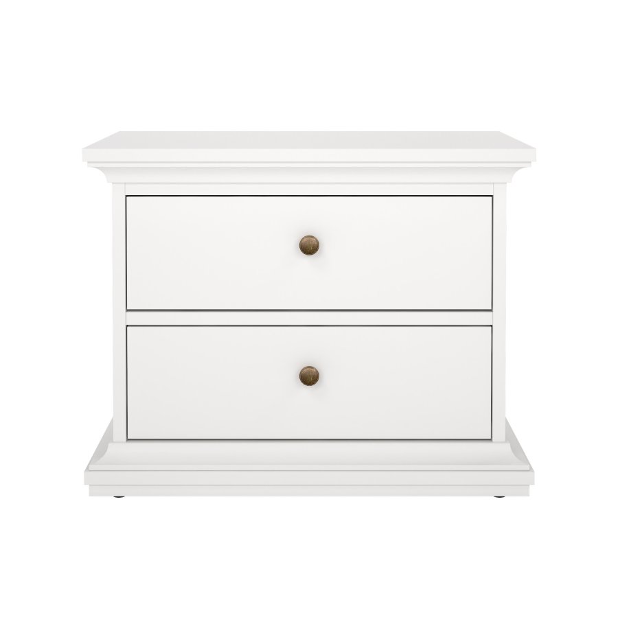 TVILUM Paris Nachttisch - wei�es Laminat, 2 Schubladen