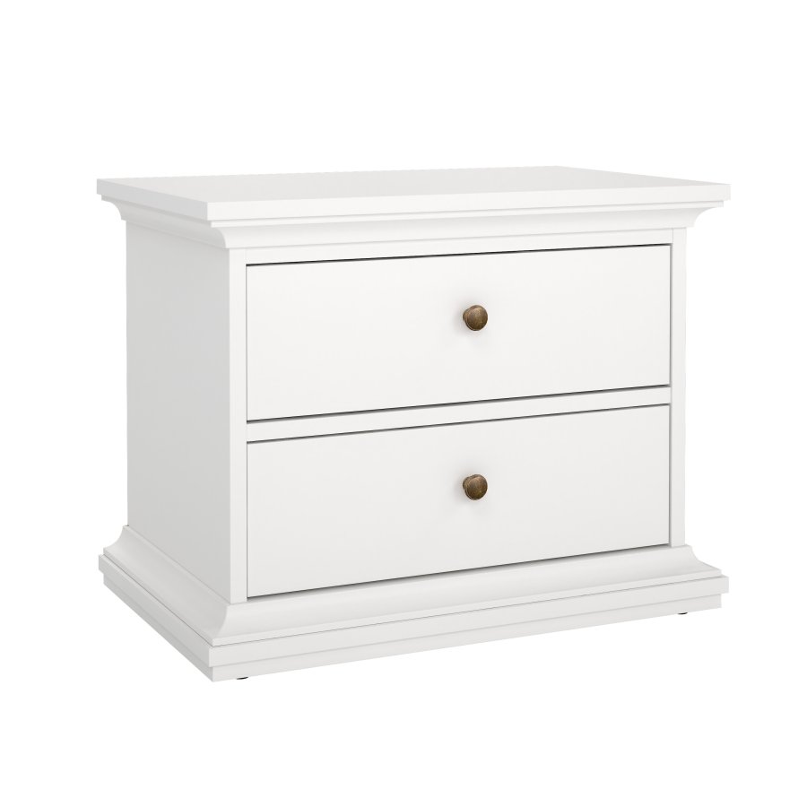 TVILUM Paris Nachttisch - wei�es Laminat, 2 Schubladen