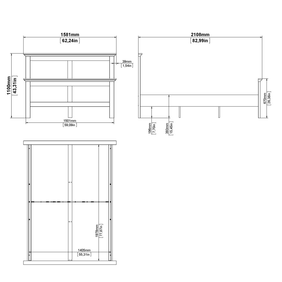 TVILUM Paris sengeramme - hvidt tr�
