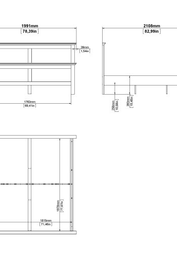 TVILUM Paris s&auml;ngram - vitt komposittr&auml;, laminat