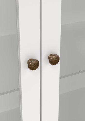 TVILUM paris vitrineskab - hvidt tr�, 2 l�ger og 2 skuffer