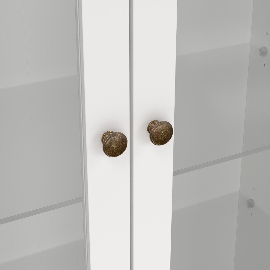 TVILUM paris vitrinenschrank - wei�es holz, 2 t�ren und 2 schubladen