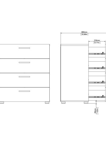 TVILUM Pepe kommode - hvidt tr�, m. 4 skuffer