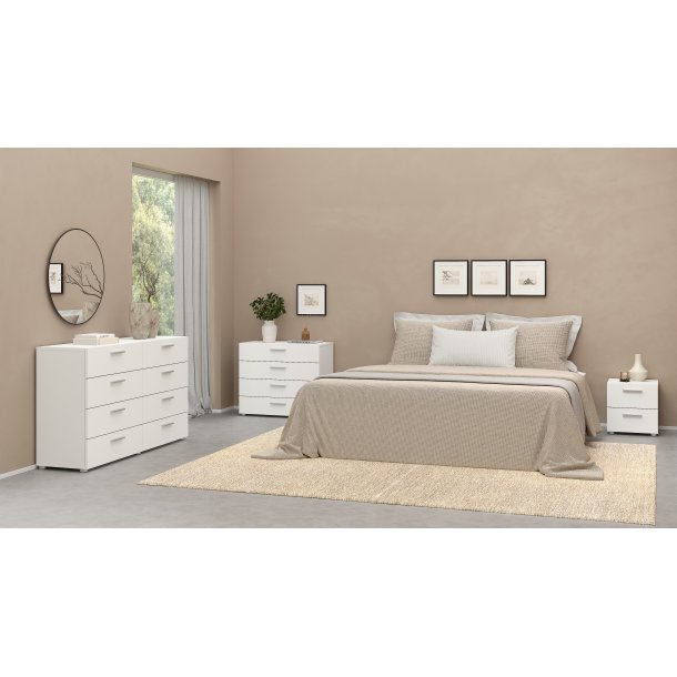 Pepe natbord - hvidt tr�, m. 2 skuffer