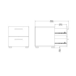 Pepe natbord - hvidt tr�, m. 2 skuffer