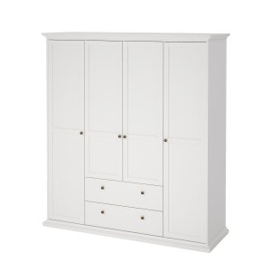 TVILUM paris garderobeskap - hvit laminat, med 4 d�rer og 2 skuffer