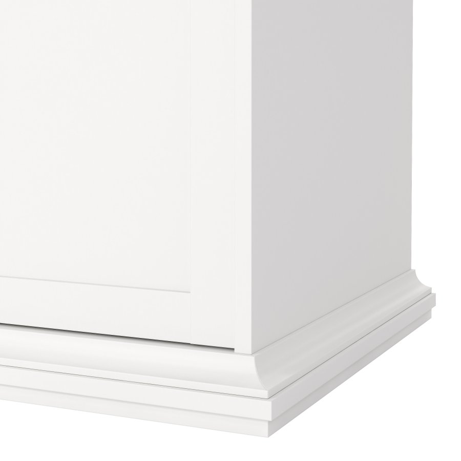 TVILUM Paris garderobeskab - hvidt tr� og laminat, 4 l�ger og 2 skuffer