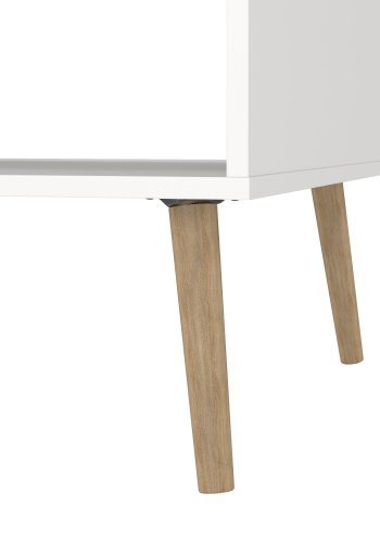 TVILUM Delta couchtisch - rektangul&auml;r, wei&szlig;/eiche laminat, mit 1 schublade