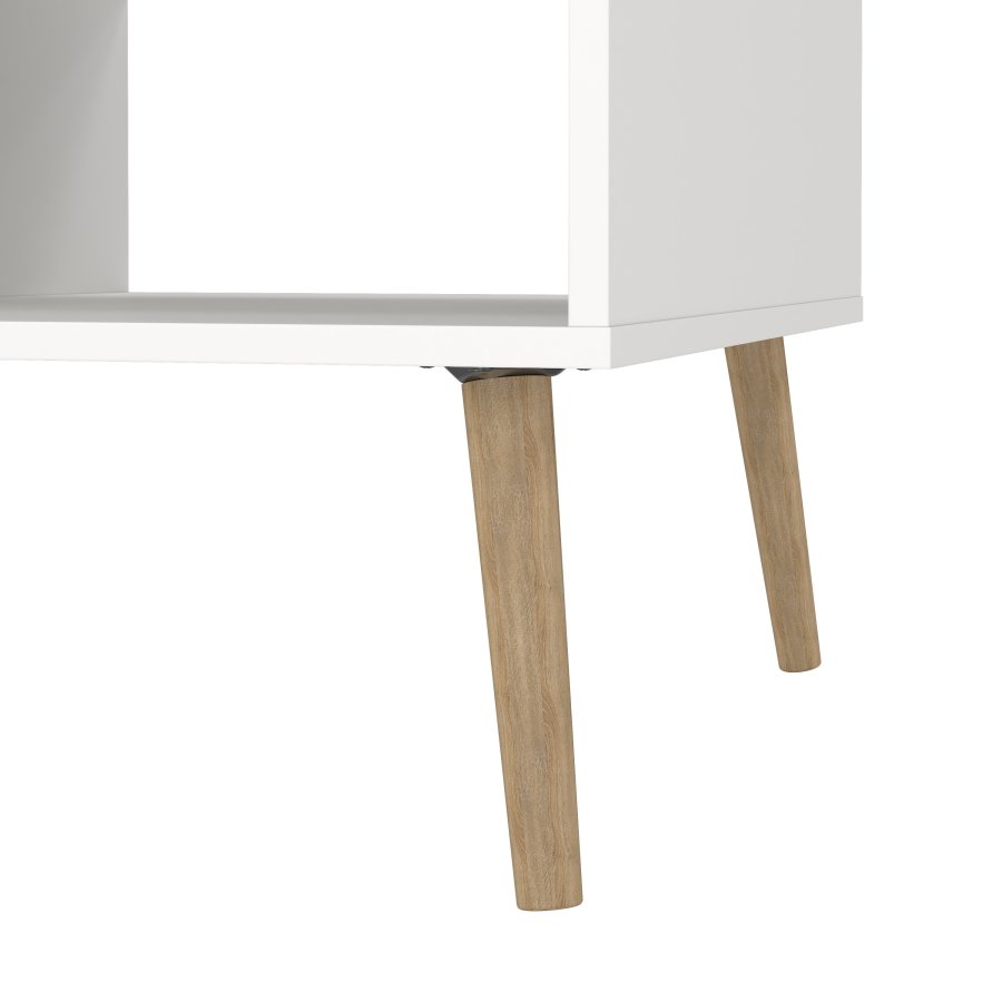 TVILUM Delta couchtisch - rektangul&auml;r, wei&szlig;/eiche laminat, mit 1 schublade