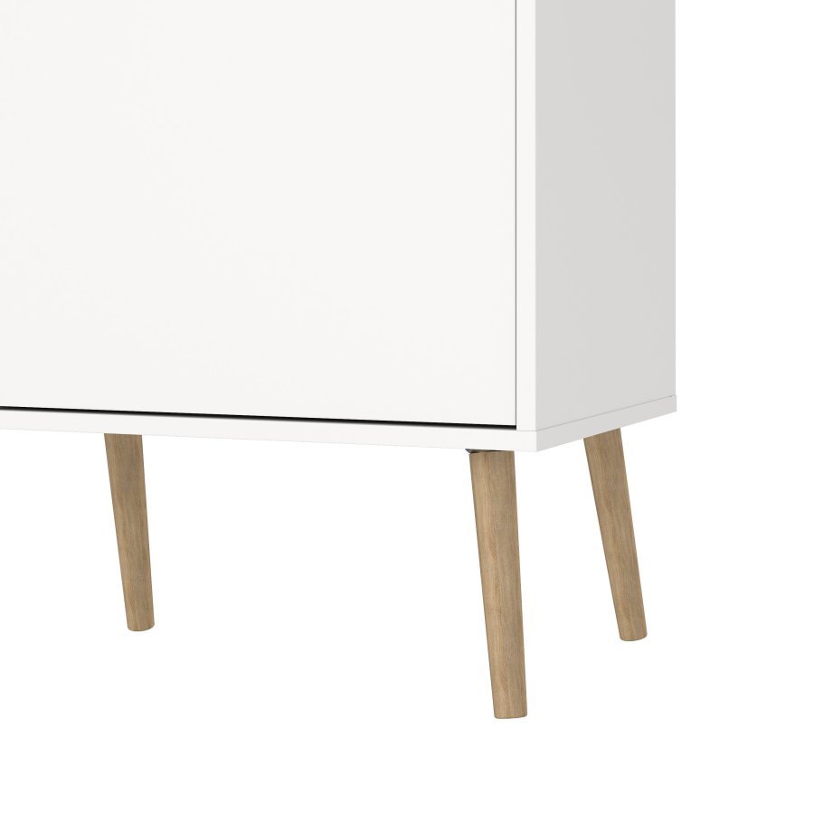 TVILUM Delta sk&auml;nk - vit/natur ek, med 2 d&ouml;rrar och 1 l�da