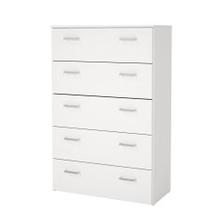 Space kommode - hvidt tr�, m. 5 skuffer 