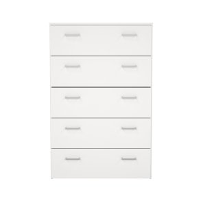 Space kommode - hvidt tr�, m. 5 skuffer 