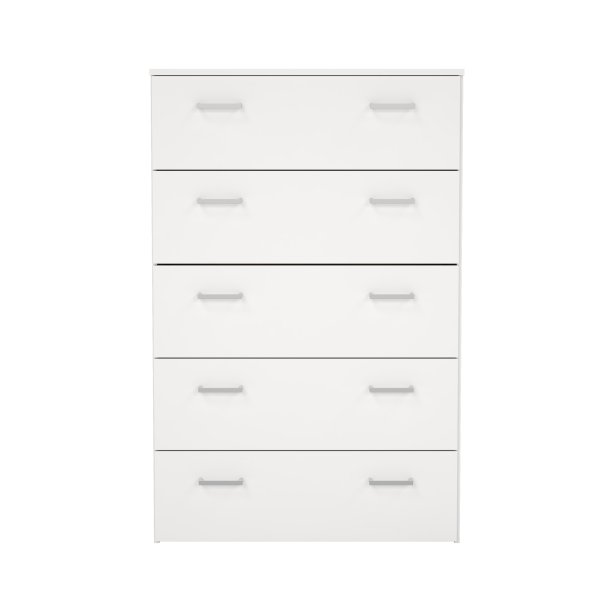 Space kommode - hvidt tr�, m. 5 skuffer 