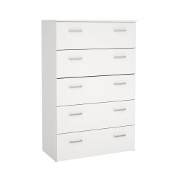 Space kommode - hvidt tr�, m. 5 skuffer 