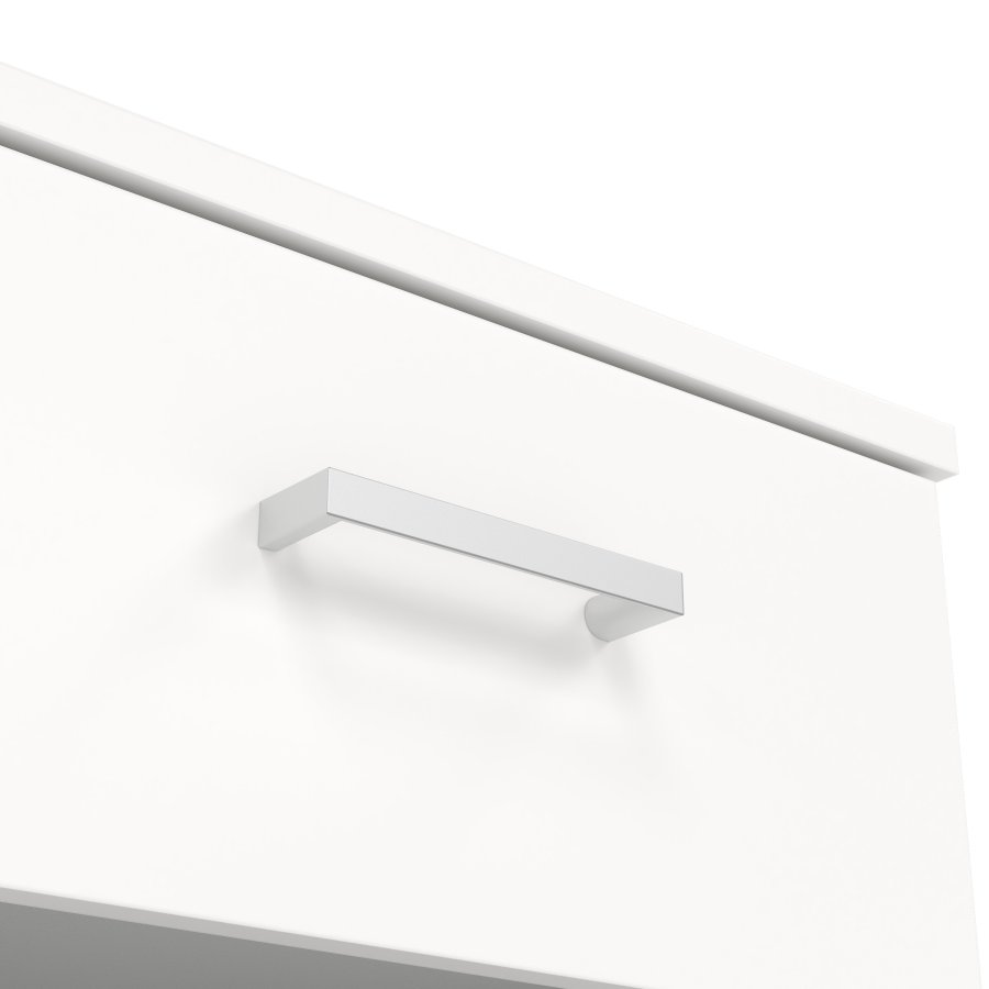 TVILUM Space sengebord - kvadratisk, hvidt komposittr�, laminat, med 1 skuffe og 1 rum