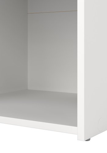 TVILUM Space sengebord - kvadratisk, hvidt komposittr�, laminat, med 1 skuffe og 1 rum