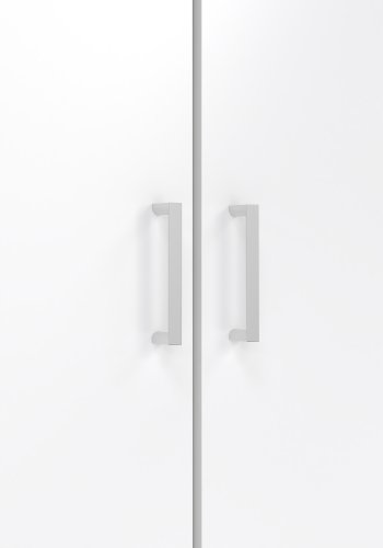 TVILUM space garderobeskab - tr� i hvid laminat, rektangul�rt med 2 l�ger og 3 skuffer